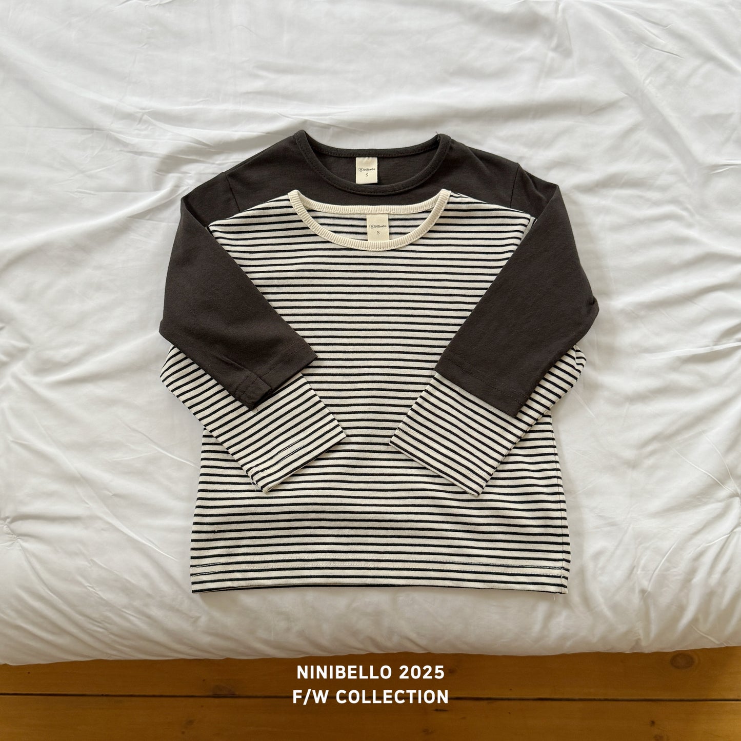 Autumn Basic Tee ā 2-Pack (Stripe + Solid)