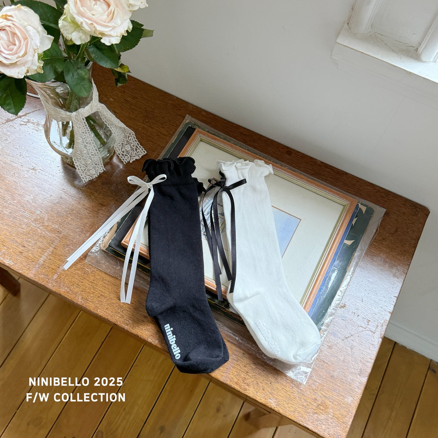 Ribbon Back Knee Socks Set