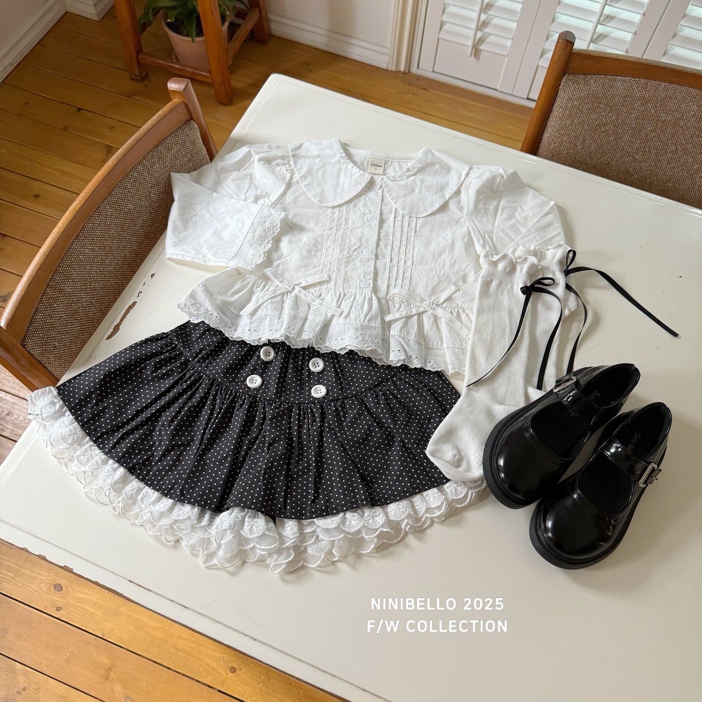 Ribbon Back Knee Socks Set