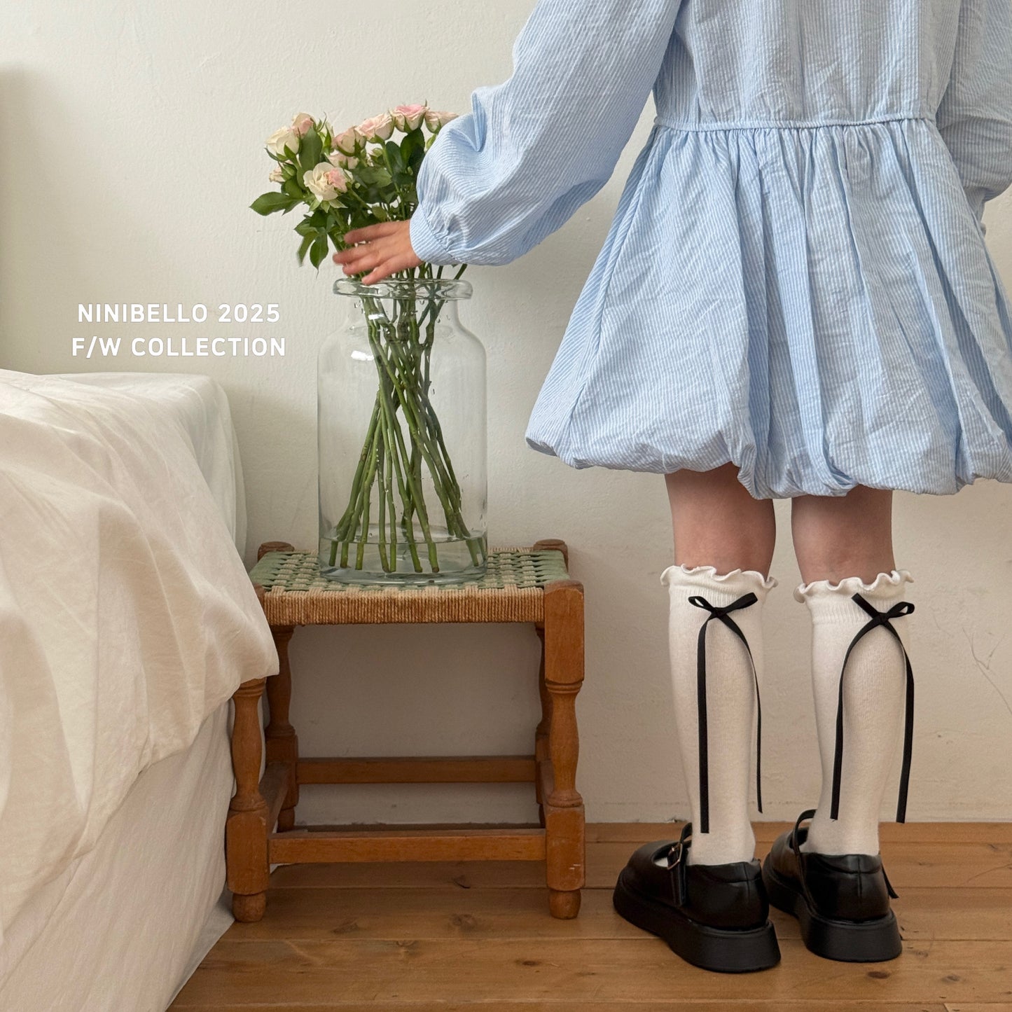 Ribbon Back Knee Socks Set
