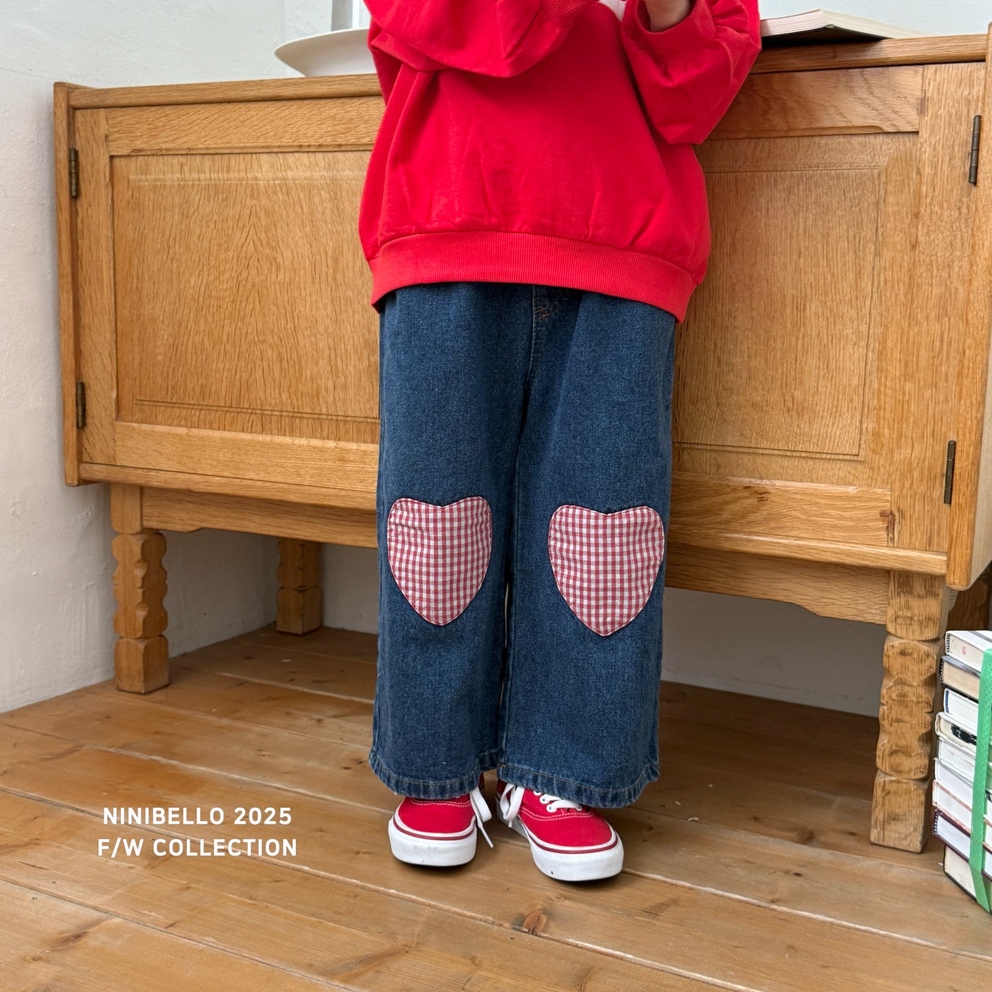 Heart Patch Denim Pants