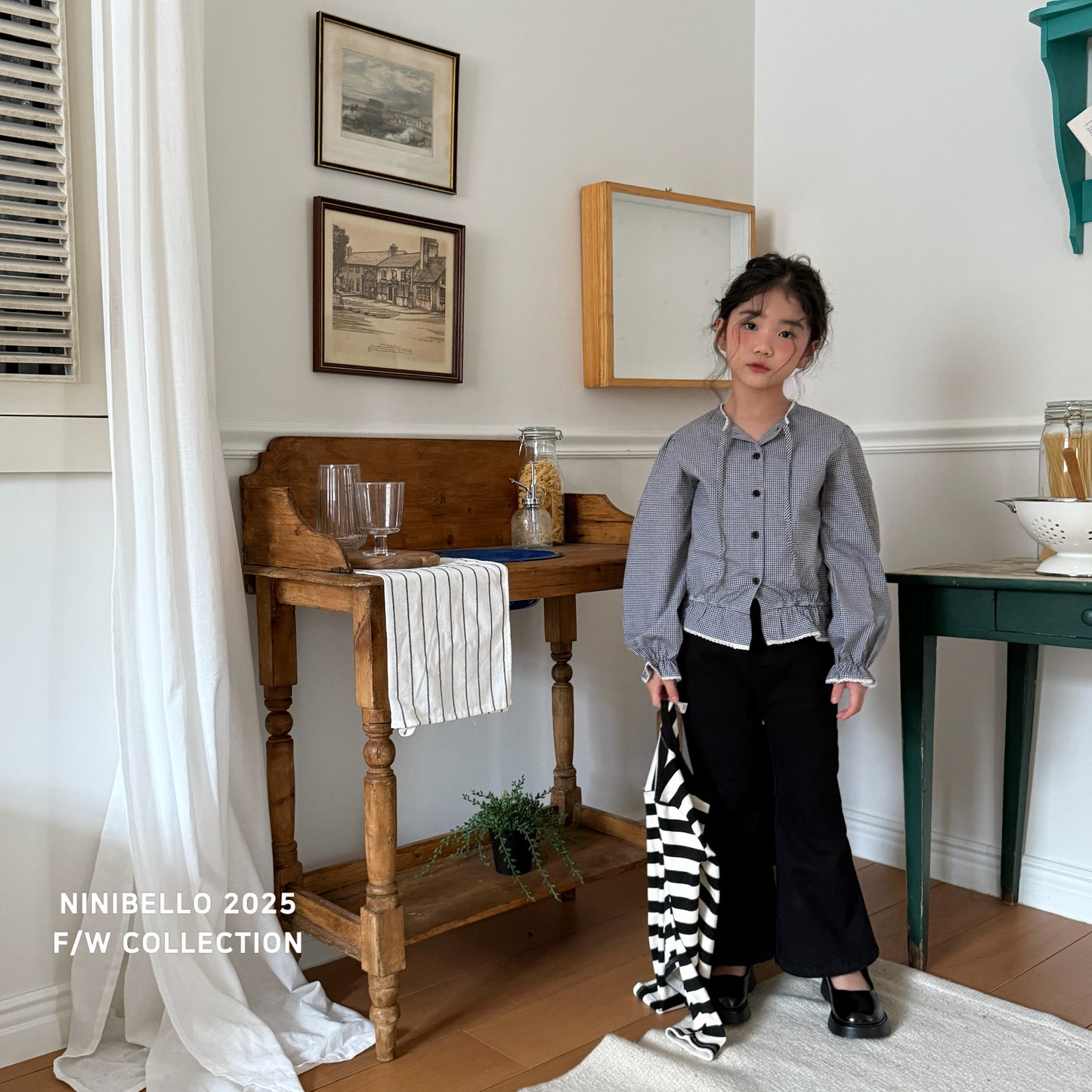 Ribbon Denim Bootcut Pants