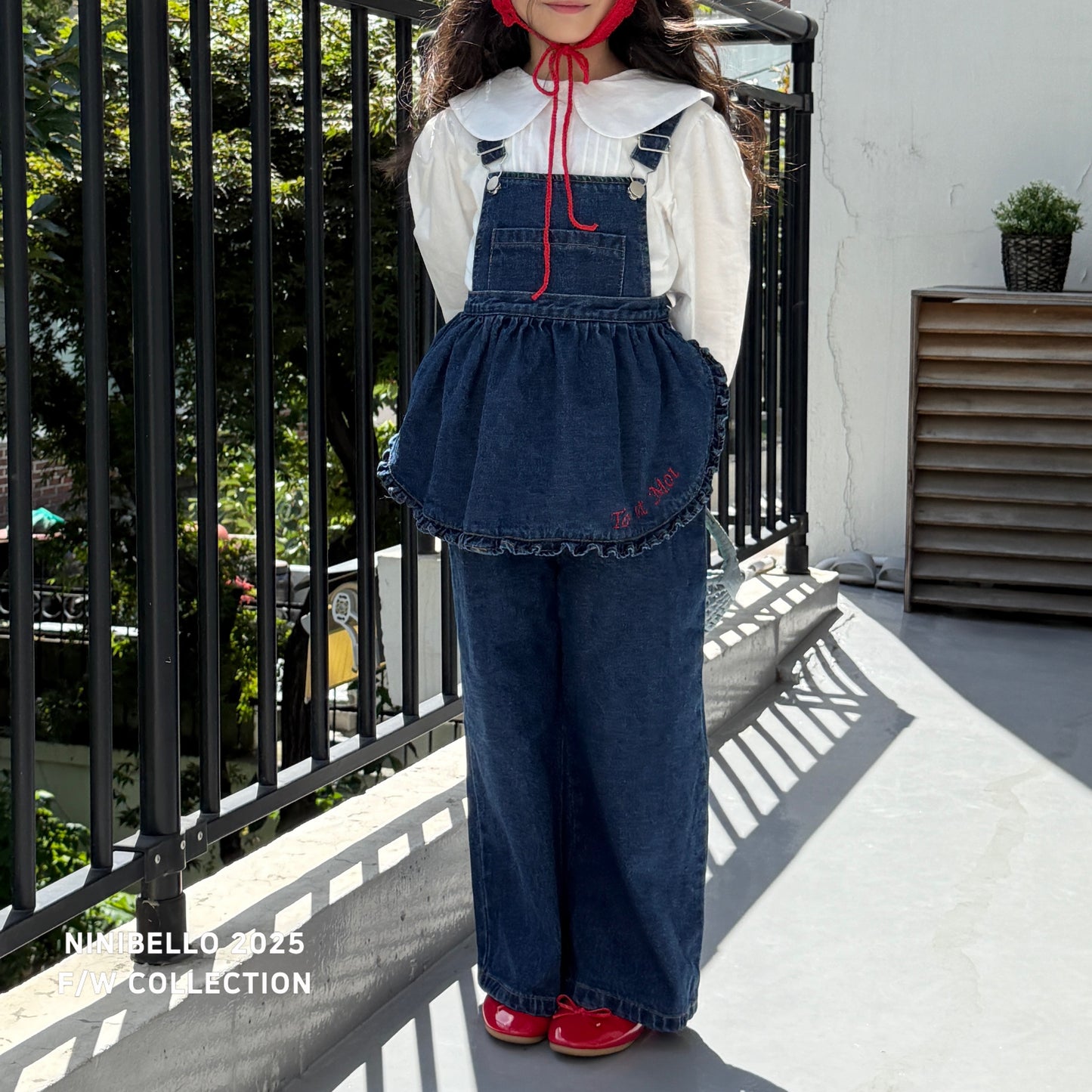 Denim Ruffle Apron