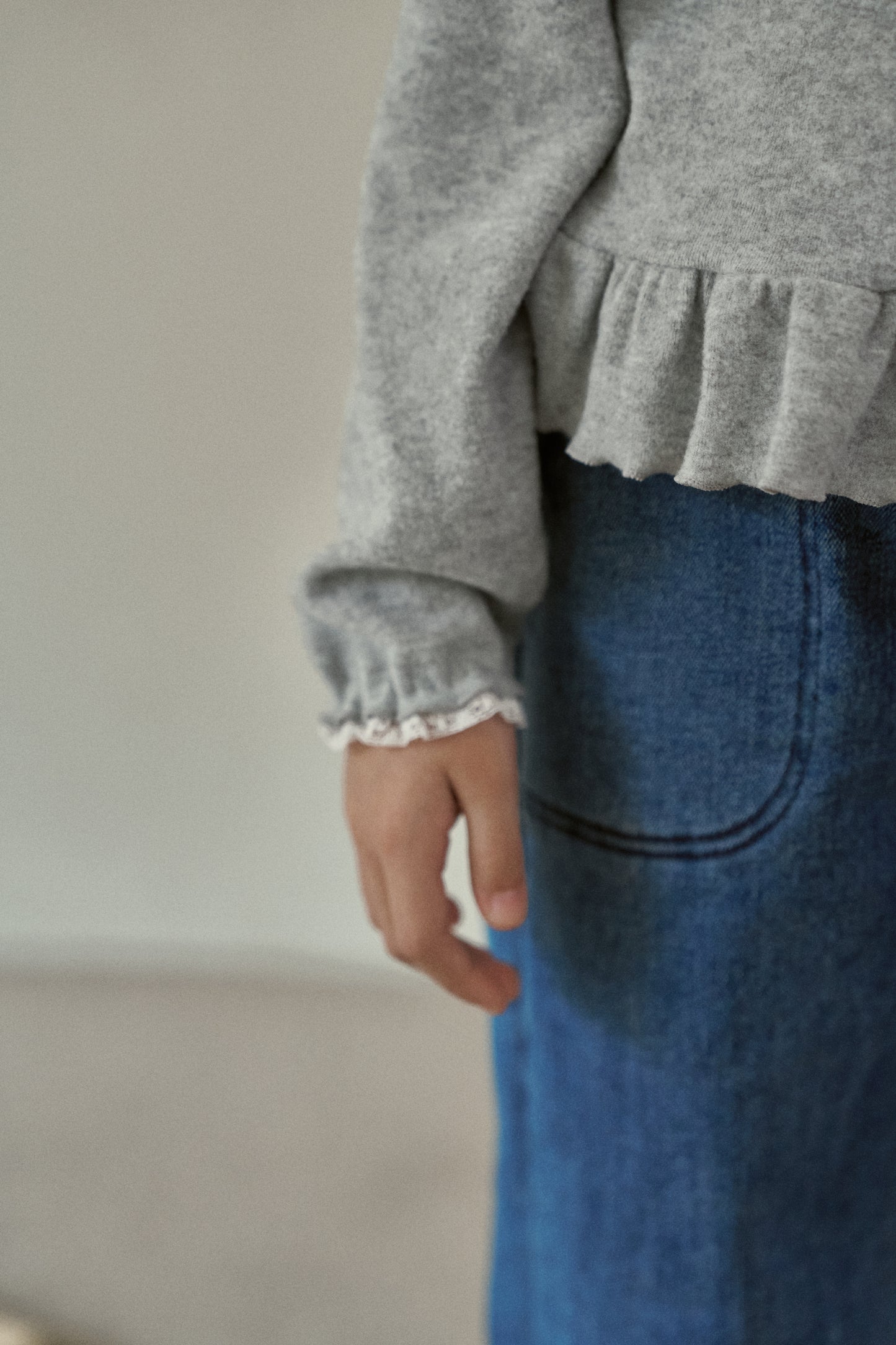 Frill Ribbed Long Sleeve Tee