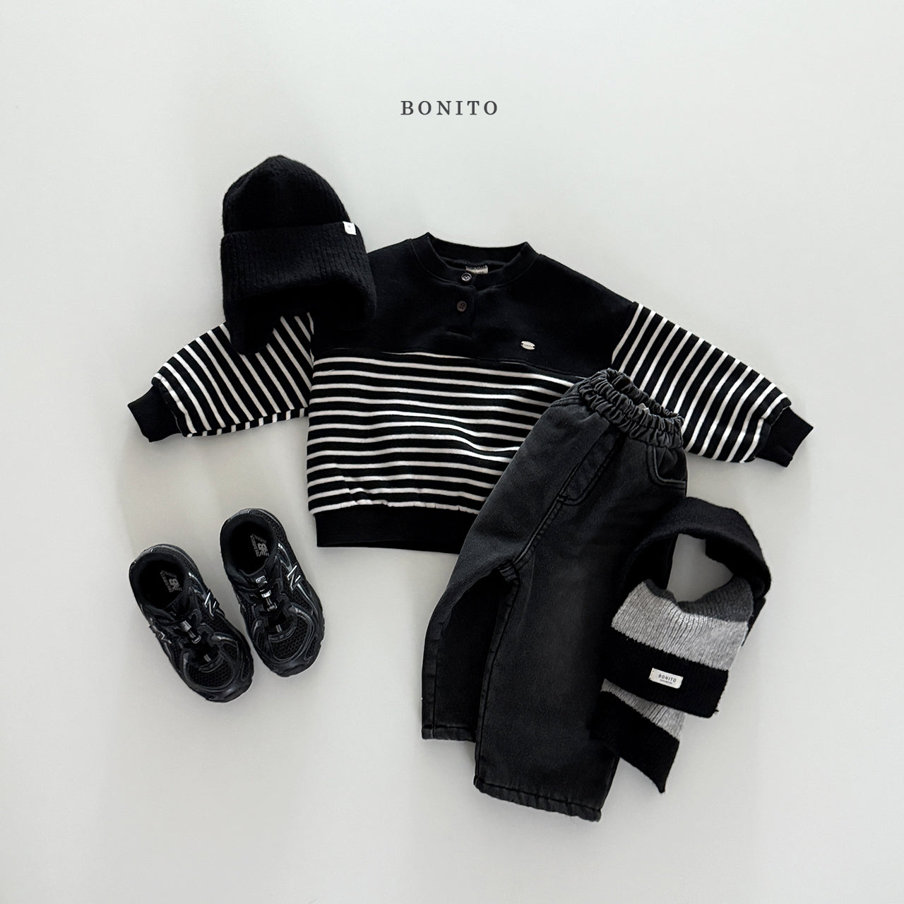 Striped Henley Sweatshirt