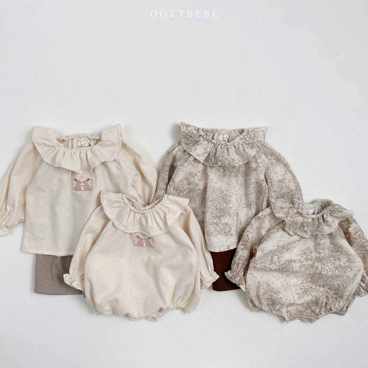 Madeleine Frilled Baby Bodysuit(Sibling Matching Outfit)