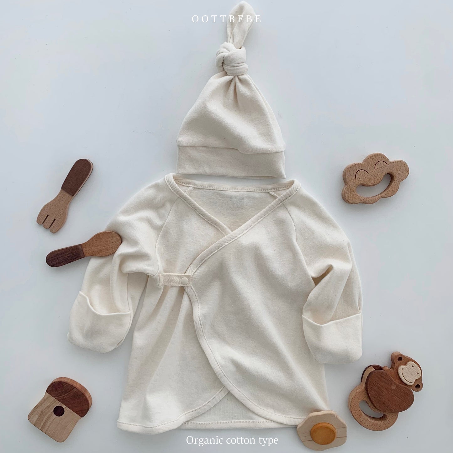 Organic Cotton Newborn Top + Bonnet Set