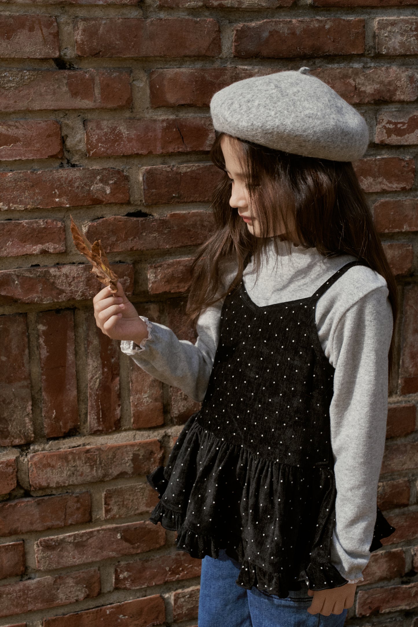 Frill Ribbed Long Sleeve Tee