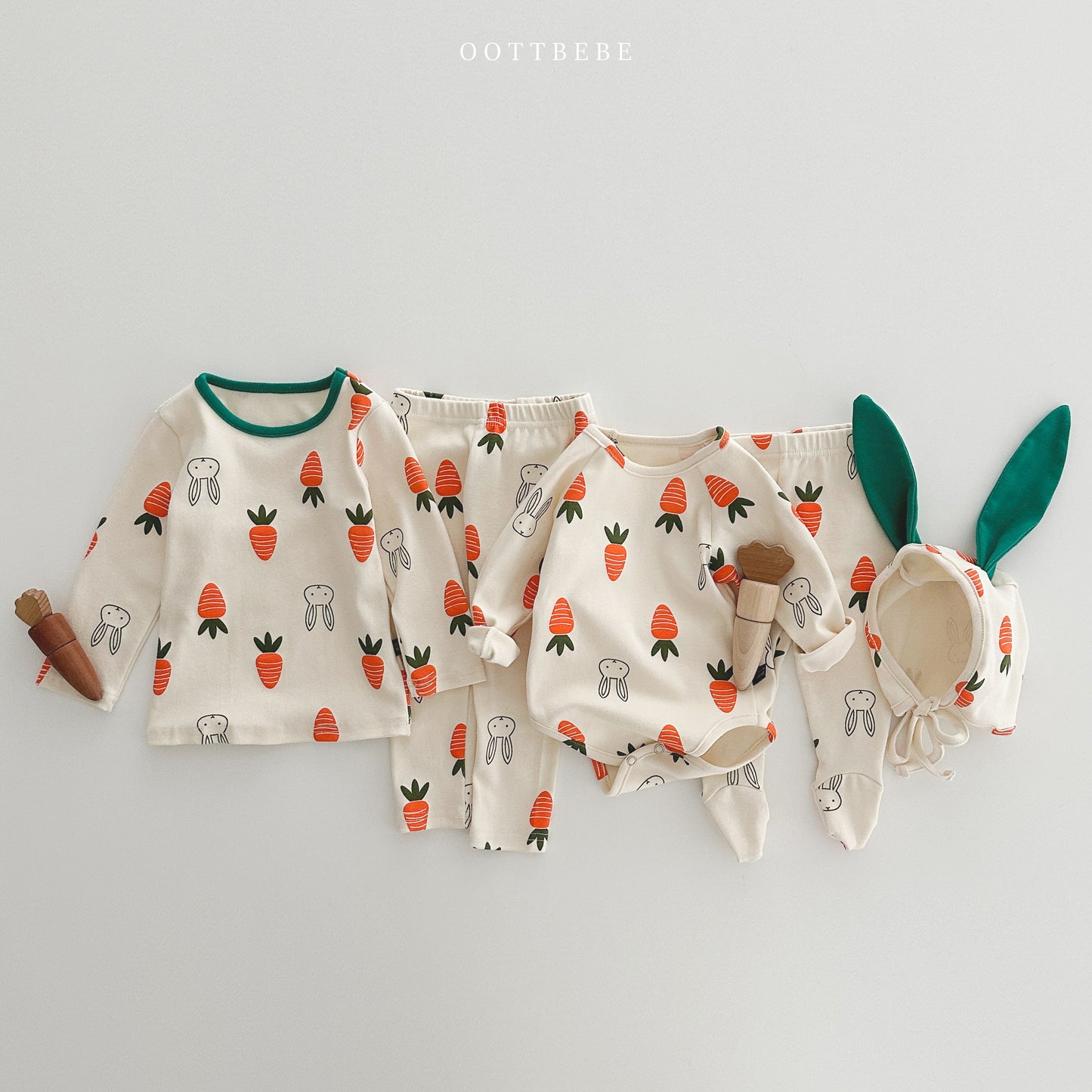 Carrot Bunny Pajama Set