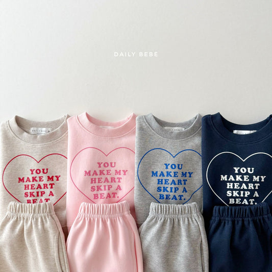 Heart Wide-Leg Sweat Set