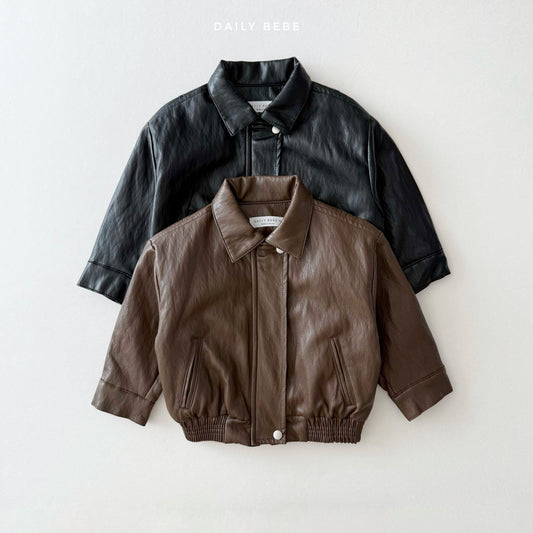 Faux Leather Bomber Jacket