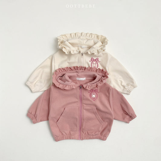 Ruffle Hooded Jacket