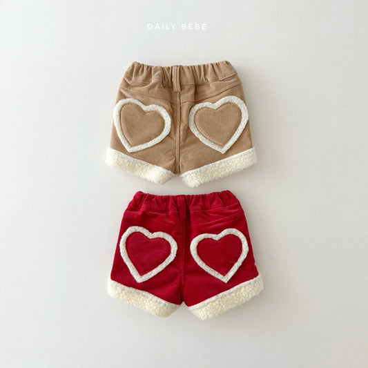 Fuzzy Heart Shorts