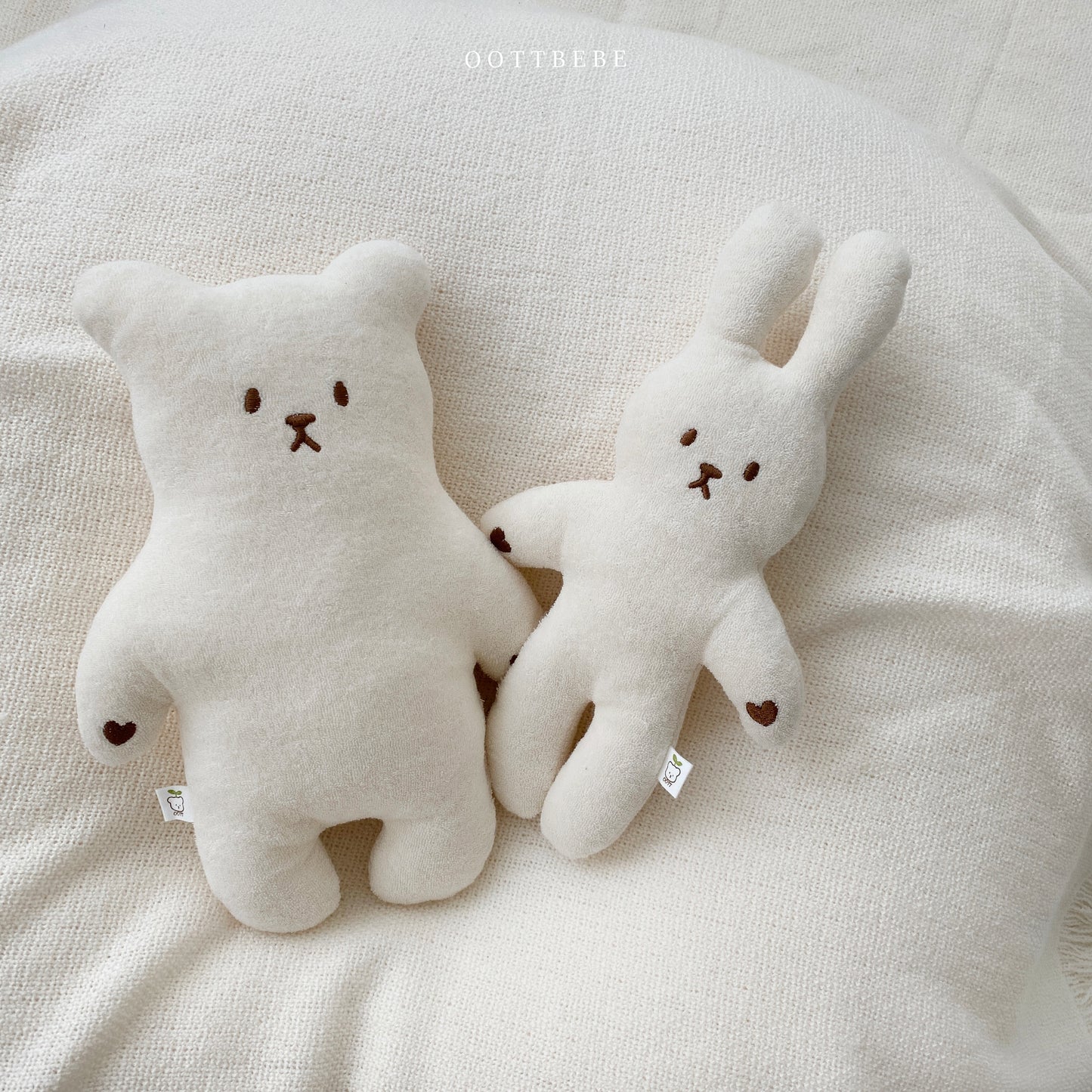 Organic Cotton Stuffed Bear and Bunny