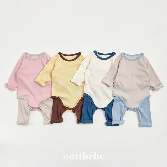 Pudding Modal Ribbed Bodysuit Set (with Leggings)