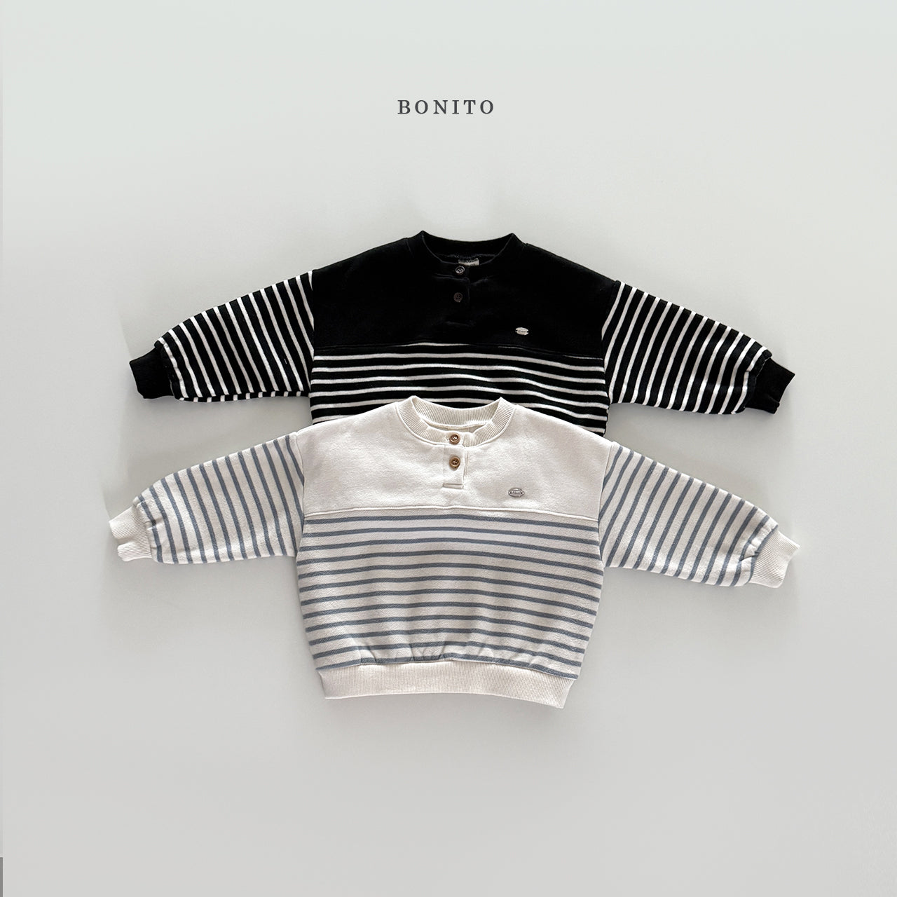 Striped Henley Sweatshirt