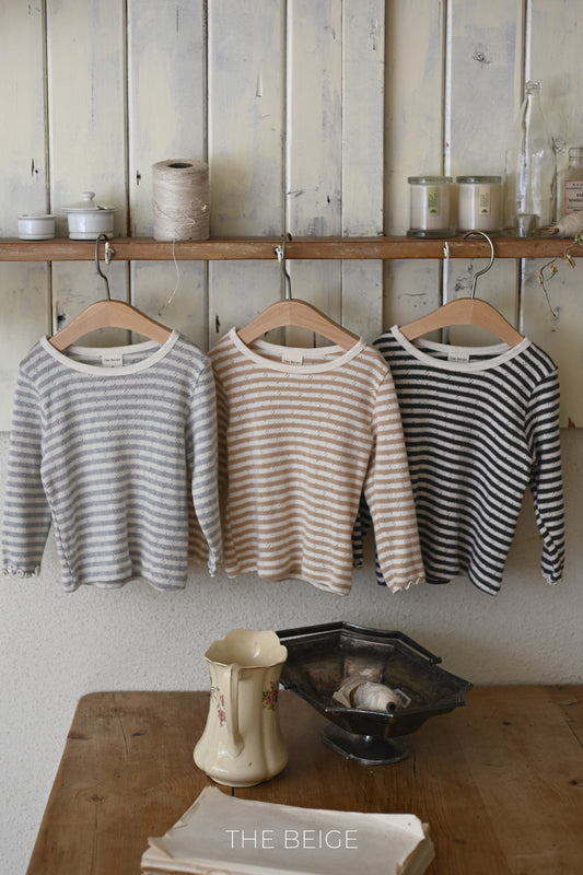 Pointelle Striped Tee
