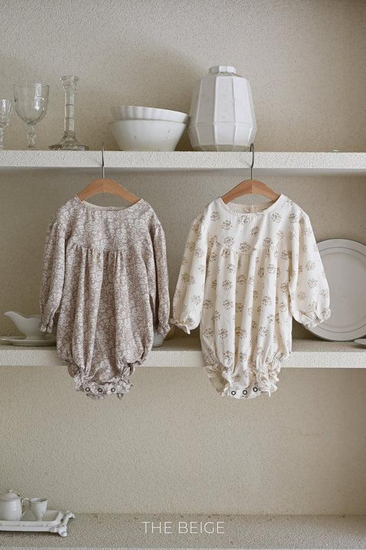 Shirring Print Romper
