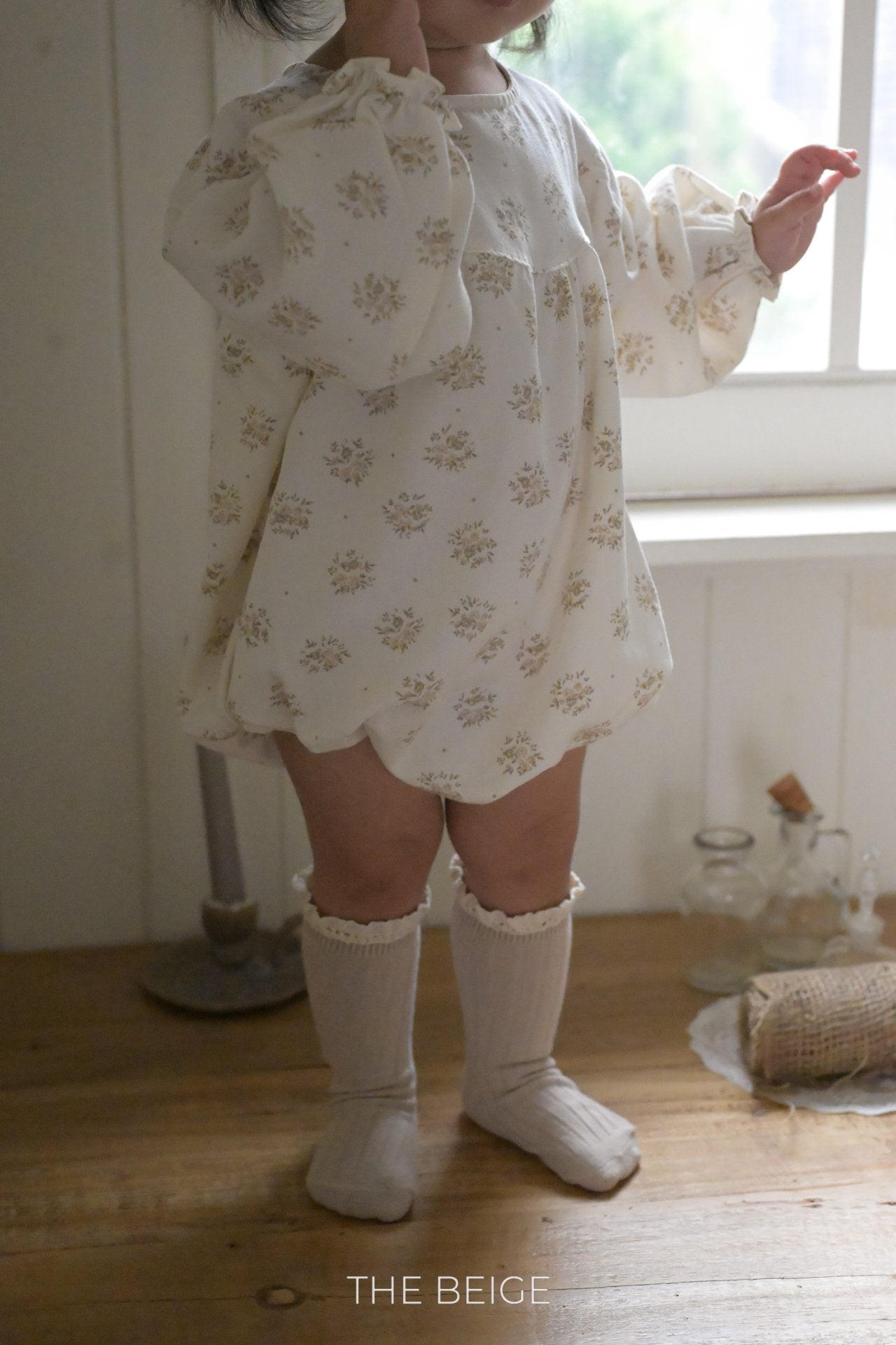 Shirring Print Romper