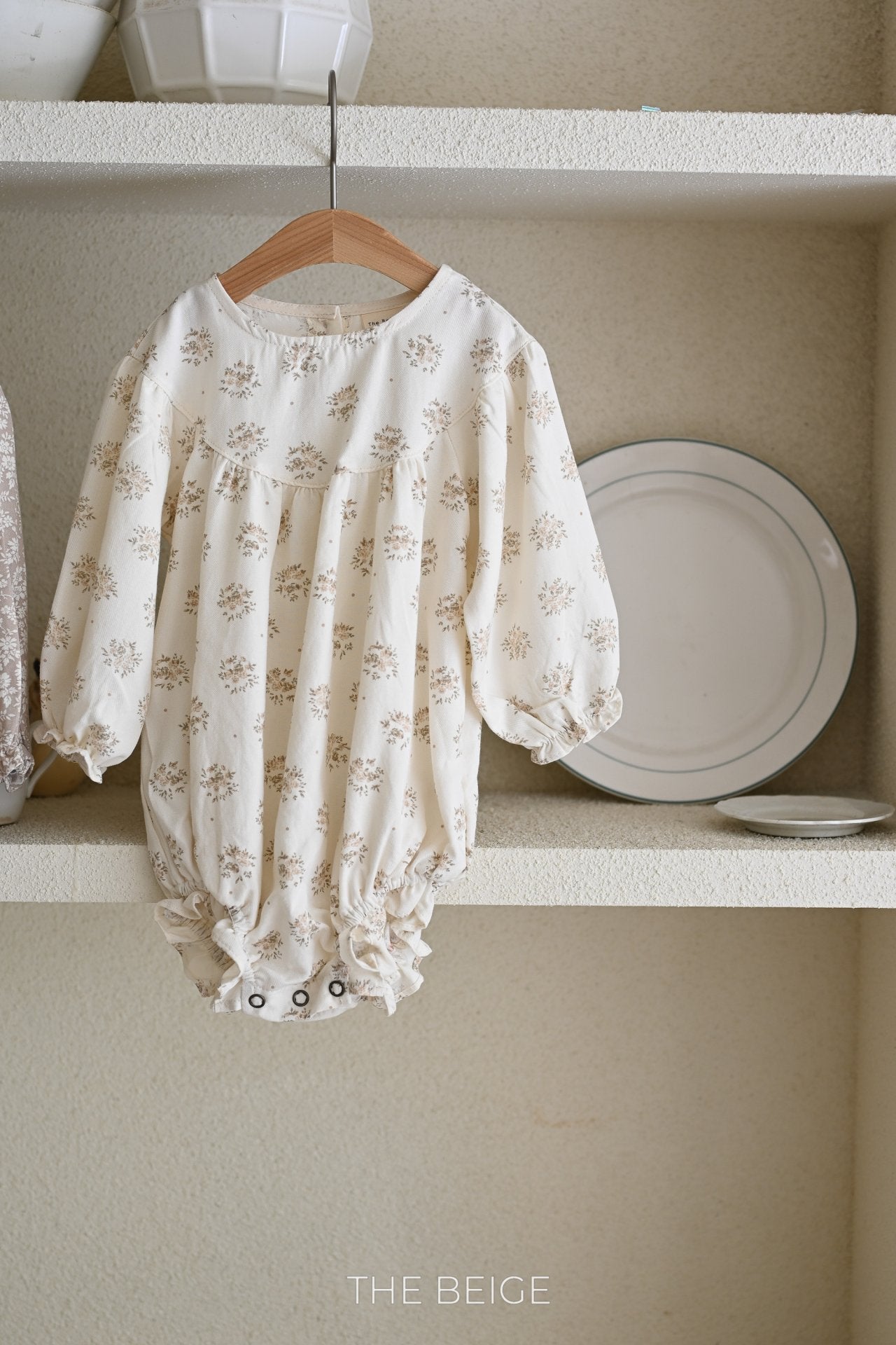 Shirring Print Romper
