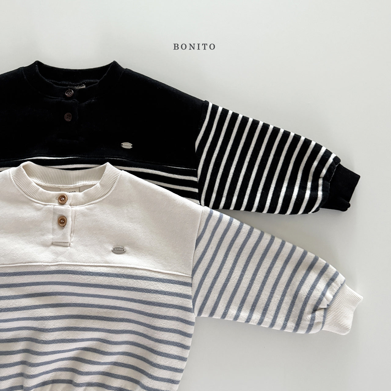 Striped Henley Sweatshirt