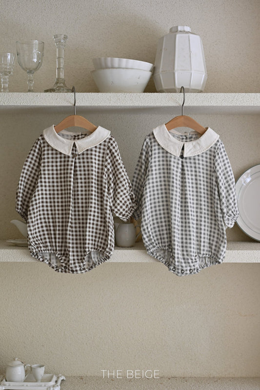 Petite Collar Gingham Romper