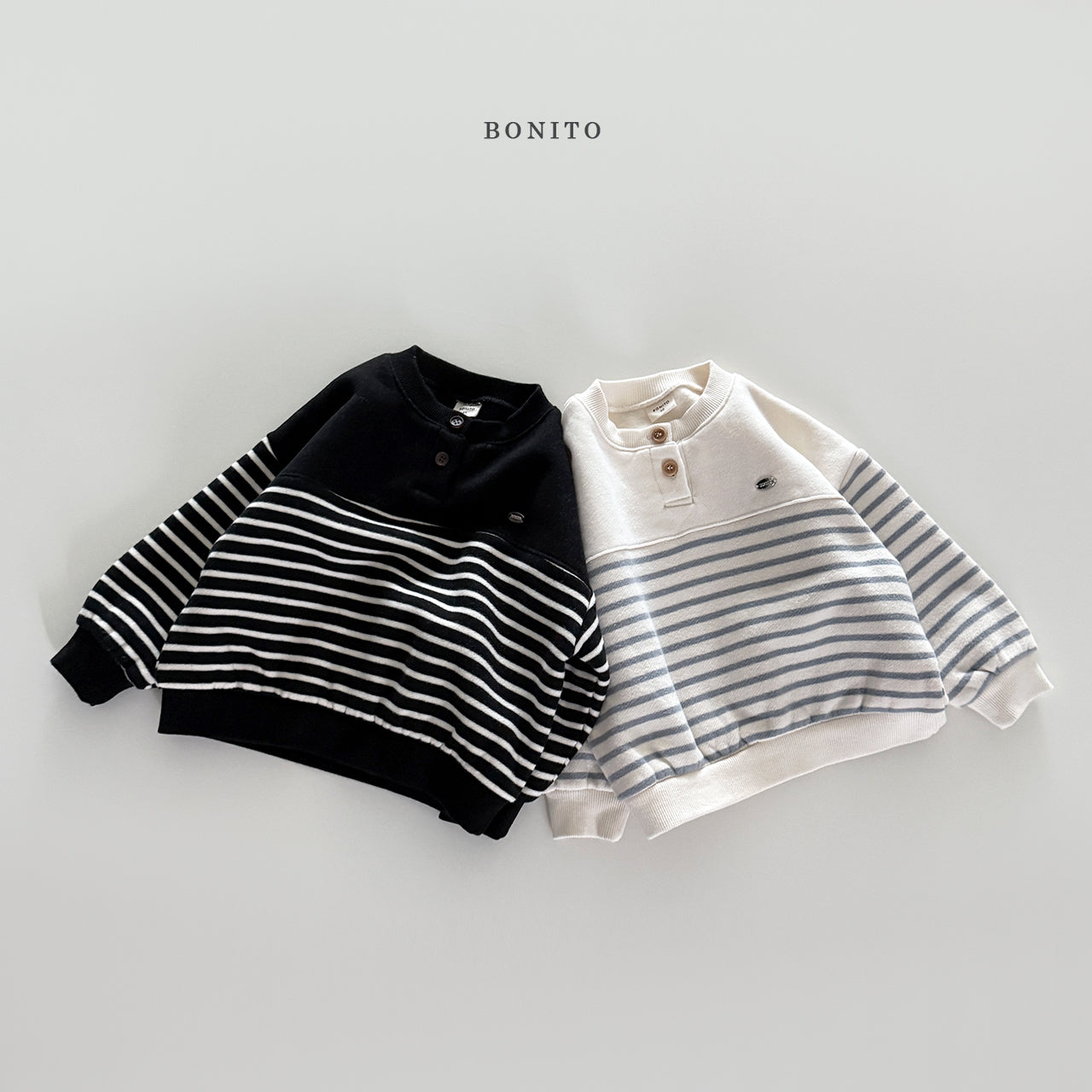 Striped Henley Sweatshirt