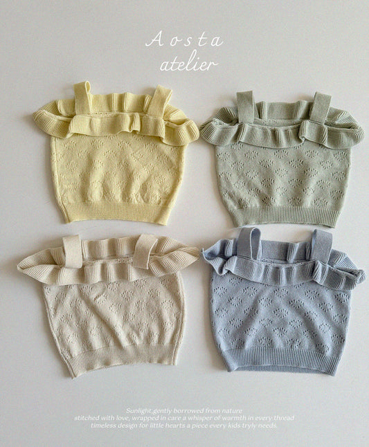 Spring Knit Ruffle Blouse