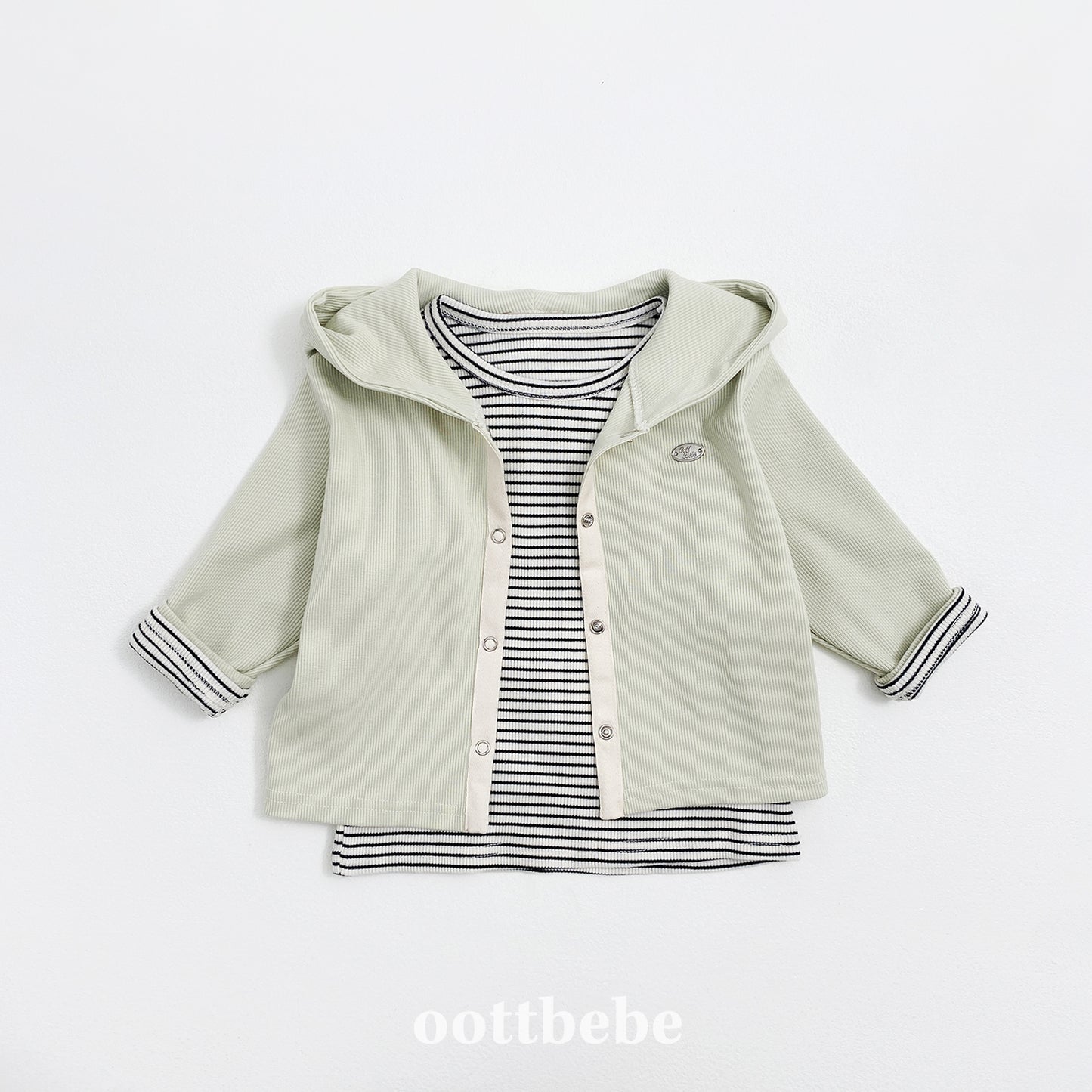 Olive Cardigan 2-Piece Set (Cardigan&Tee)
