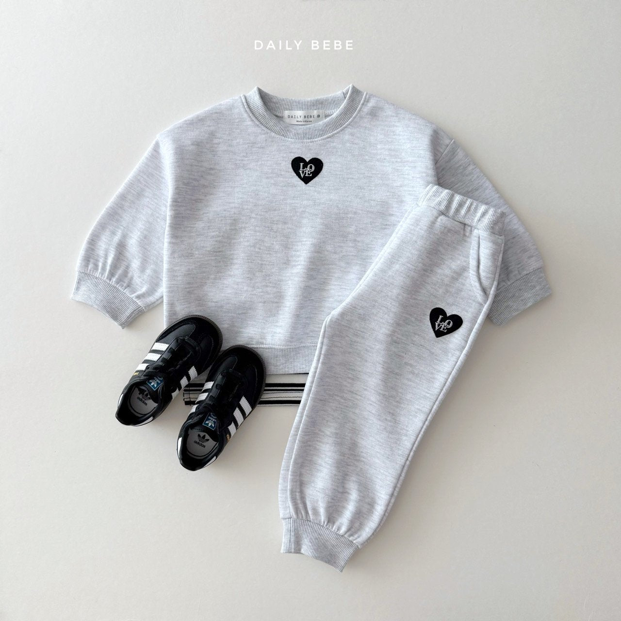 Love Heart Embroidered Jogger Set