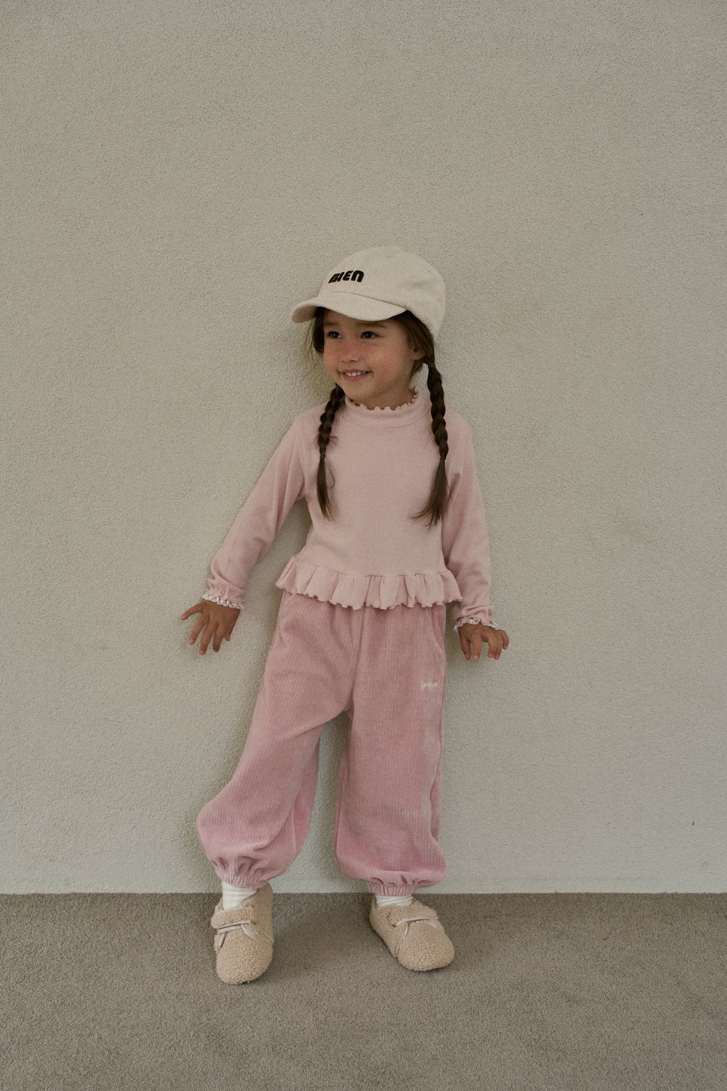 Frill Ribbed Long Sleeve Tee