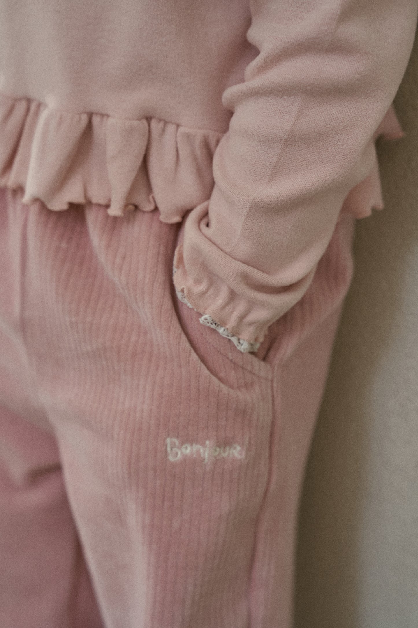 Frill Ribbed Long Sleeve Tee