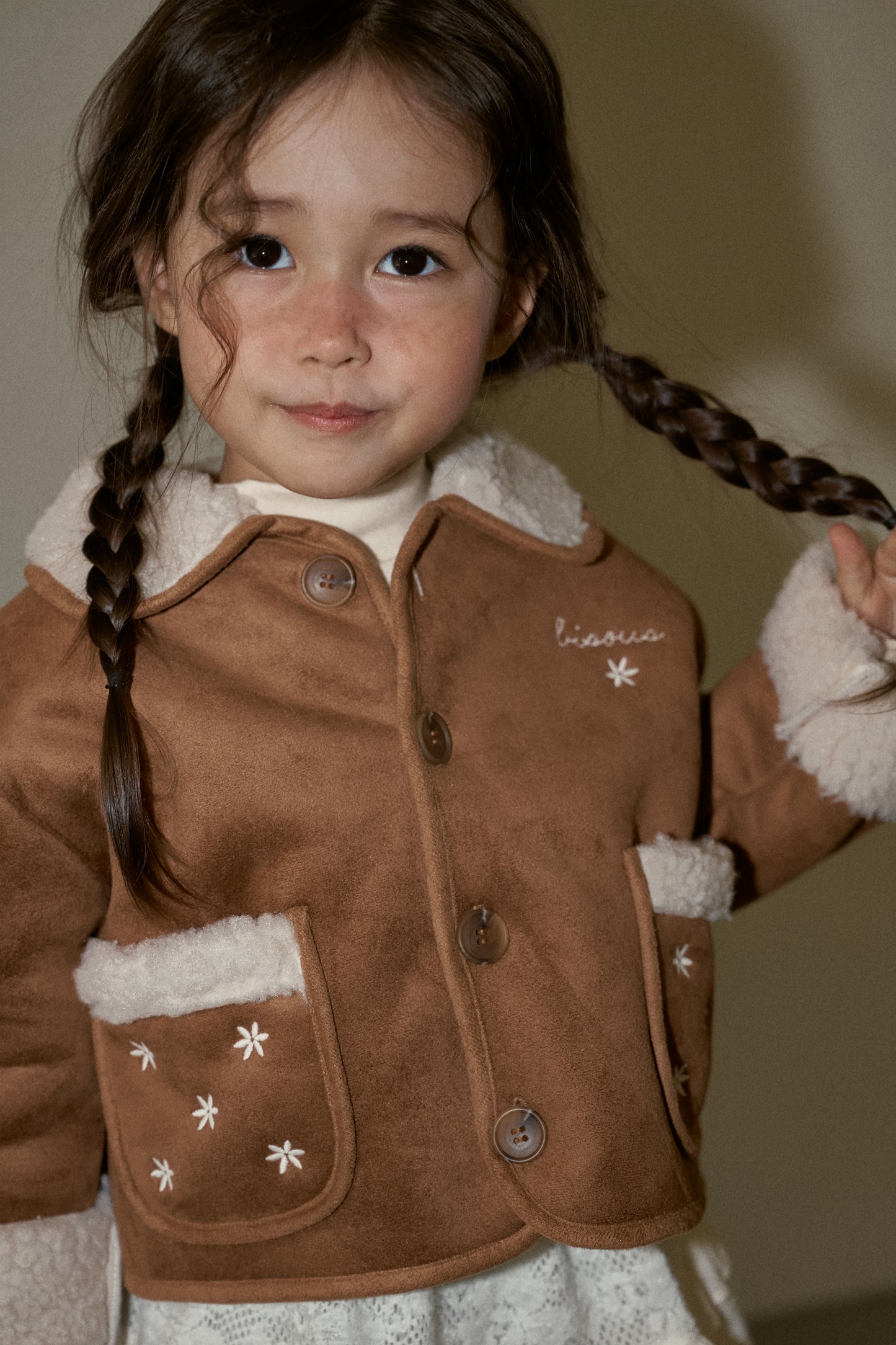 Faux Suede Sherpa Jacket