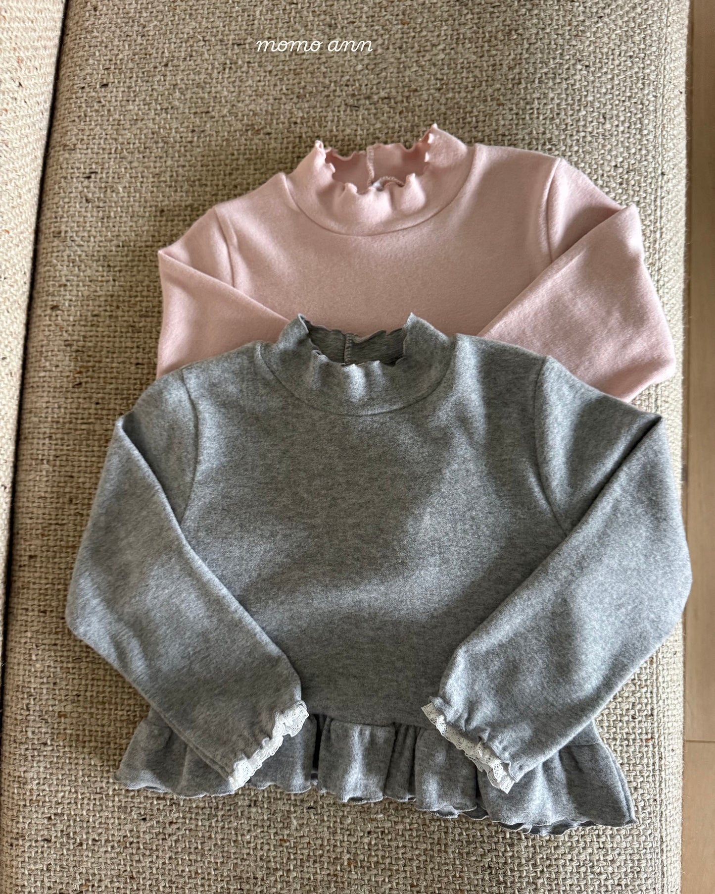 Frill Ribbed Long Sleeve Tee