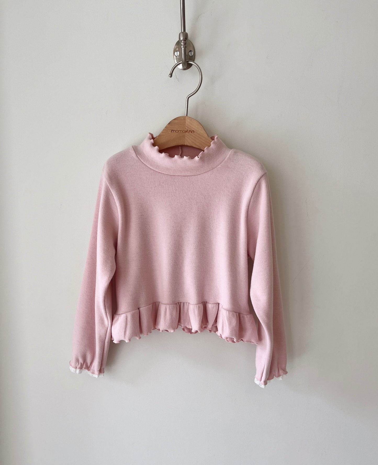 Frill Ribbed Long Sleeve Tee