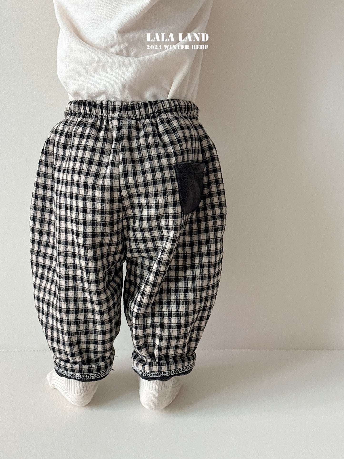 Bebe Fleece Plaid Pants