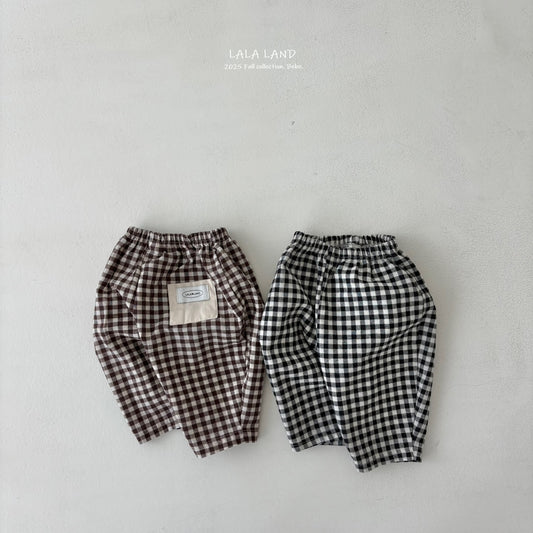 Gingham Check Loose Pants