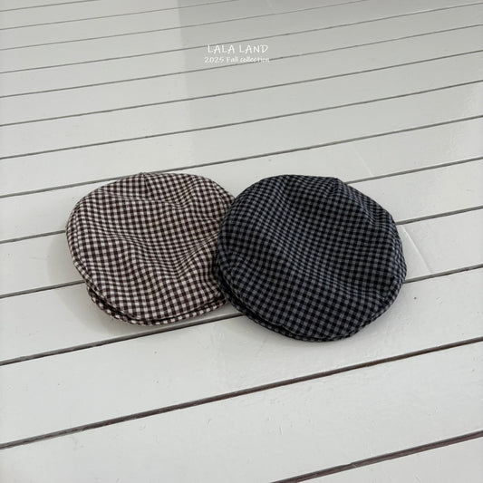 Kids Gingham Flat Cap
