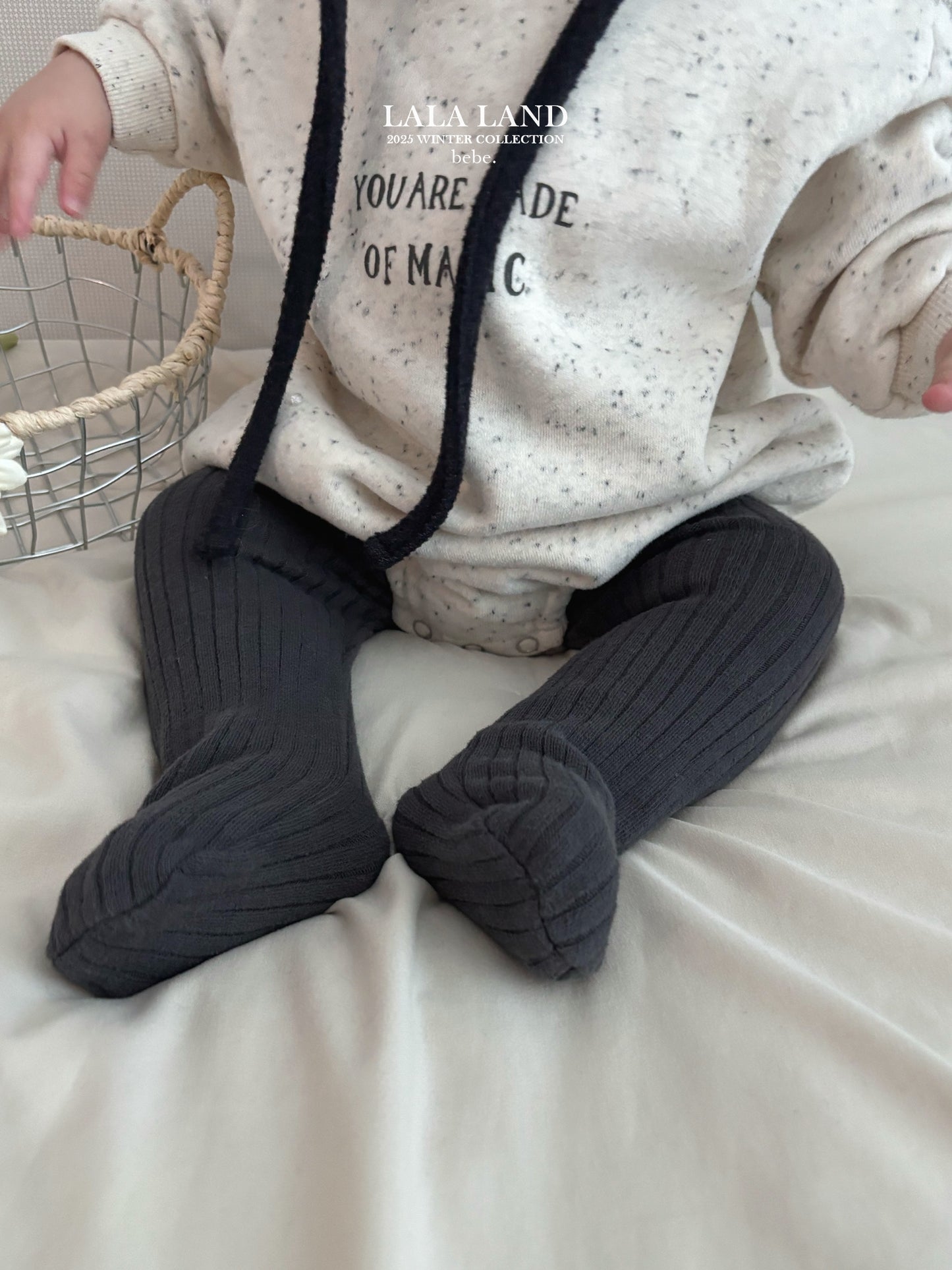 Bebe Knit Ribbed Warm Leggings