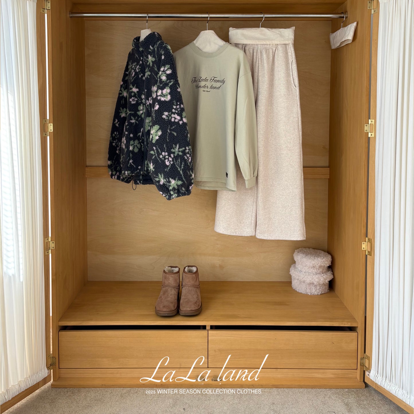 Cozy Mom Fit Fleece-Lined Ribbed Pants