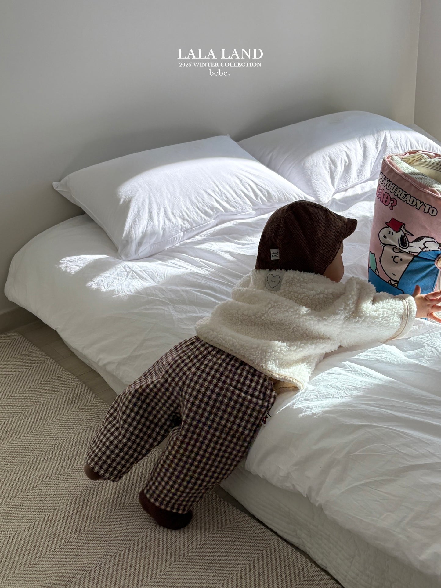 Bebe Check Fleece Pants