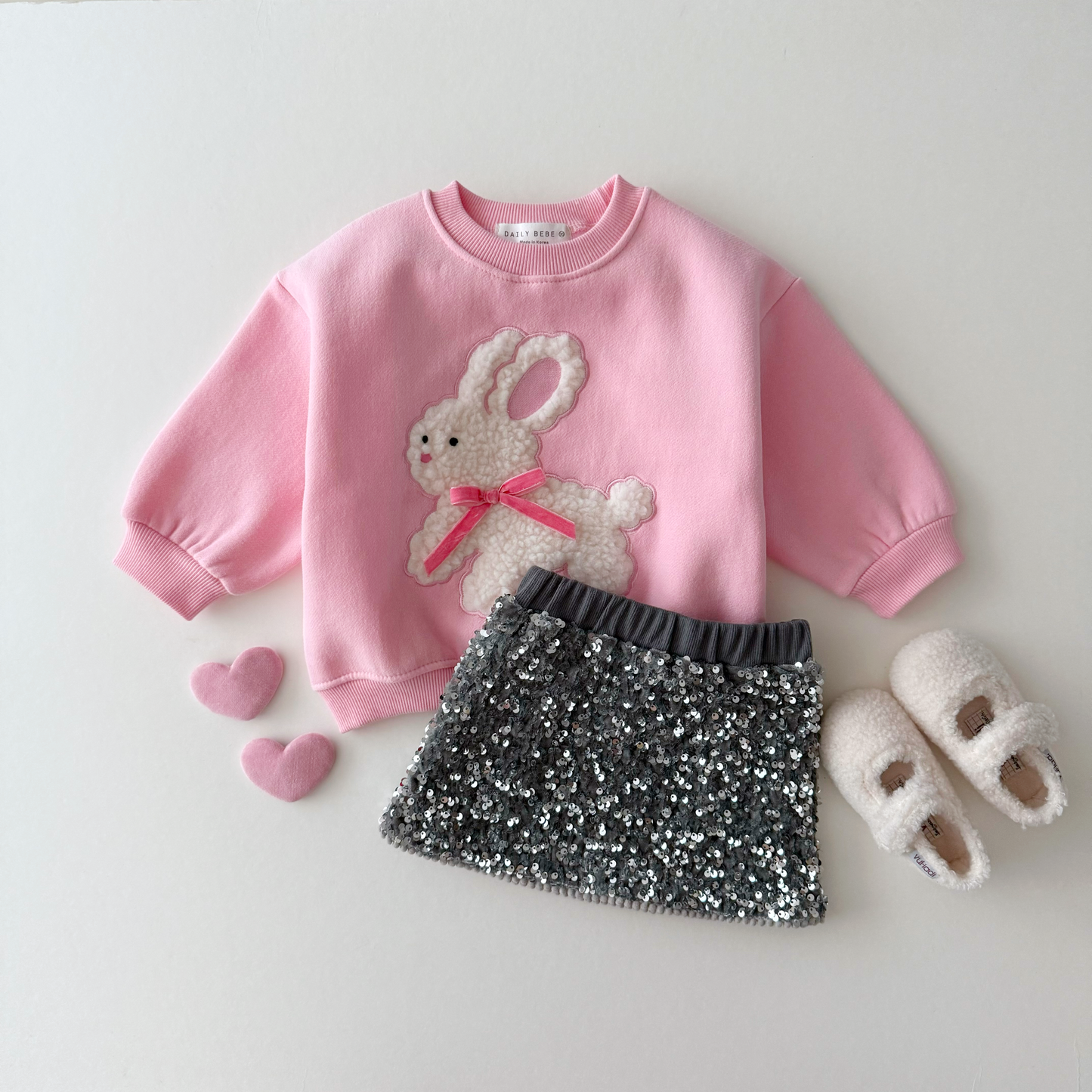 Fuzzy Ribbon Sweatshirt