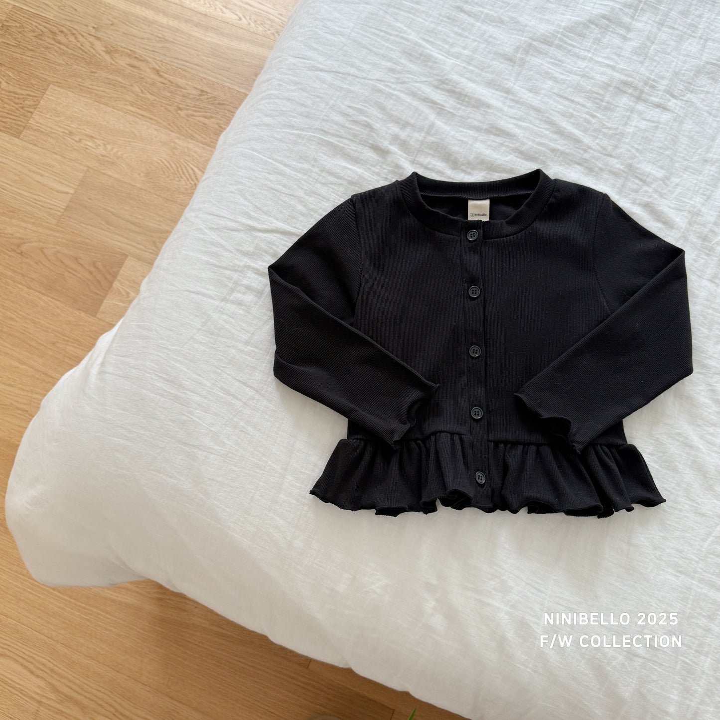 Ribbed Ruffle Cardigan