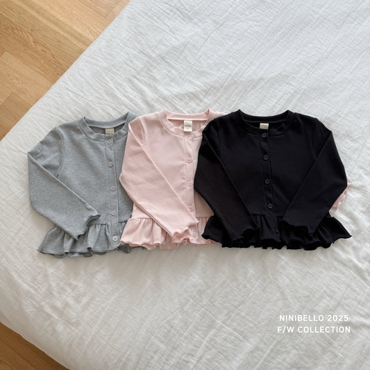 Ribbed Ruffle Cardigan