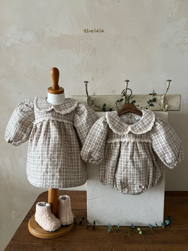 Cozy Quilted Baby Bodysuit/ Dress (Sibling Matching Outfit)