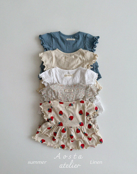 Linen Frill Blouse