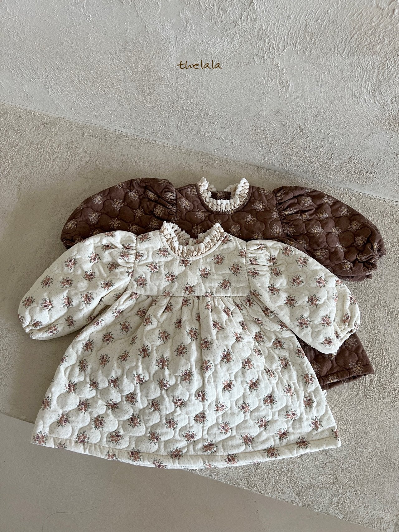 Floral Quilted Baby Bodysuit/ Dress(Sibling Matching Outfit)